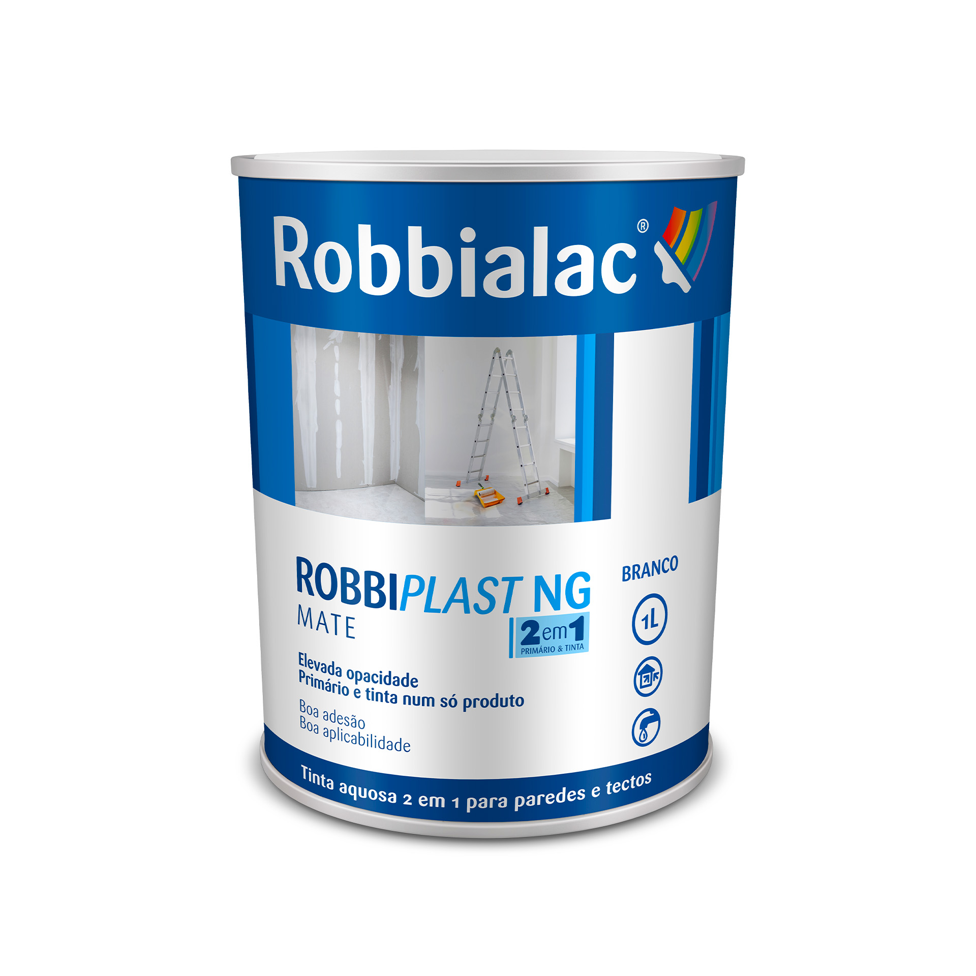 Tinta Robbiplast NG 2 em 1 Branco Mate 1L