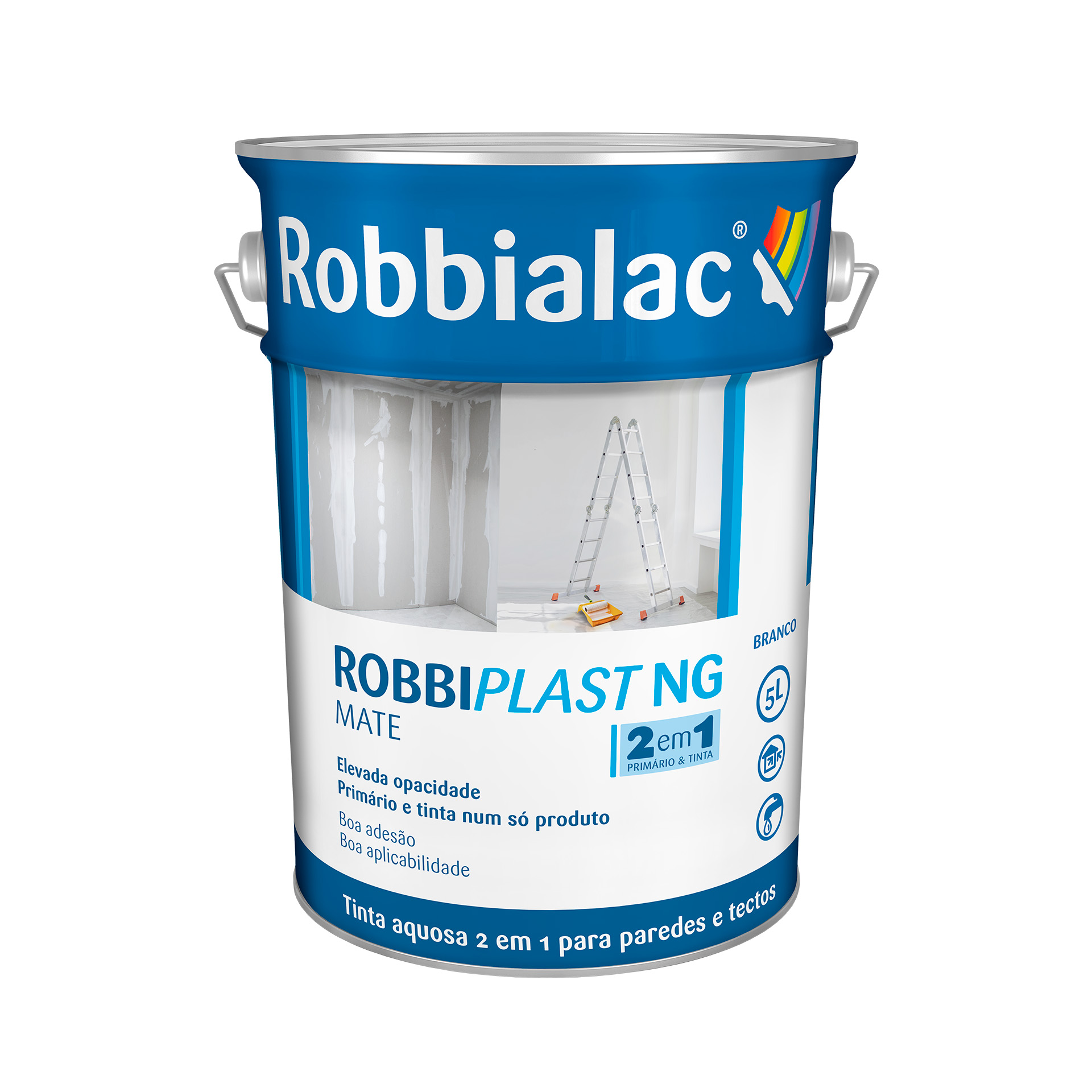 Tinta Robbiplast NG 2 em 1 Branco Mate 5L