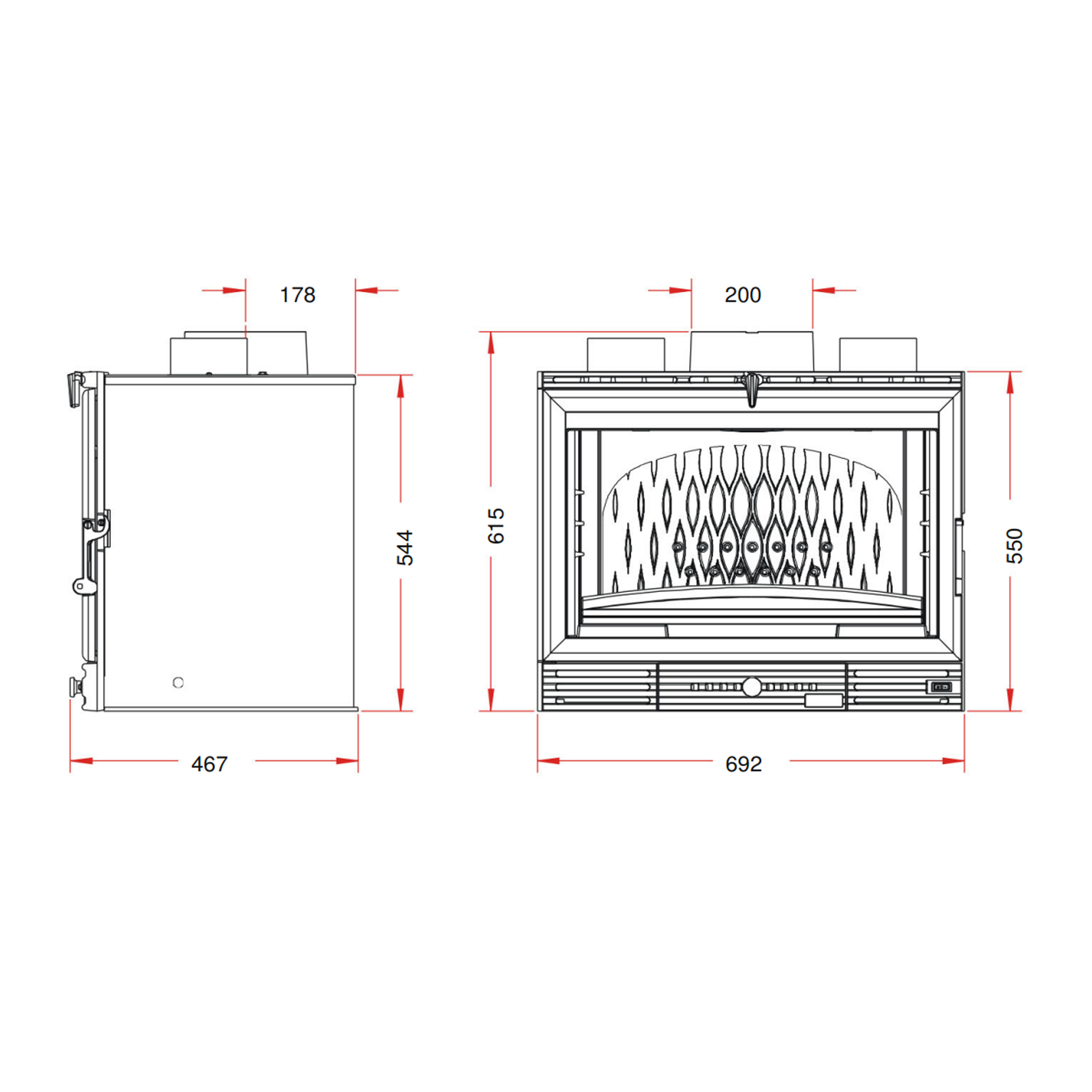 Recuperador de Calor a Lenha 10KW Insert 700 GV Invicta