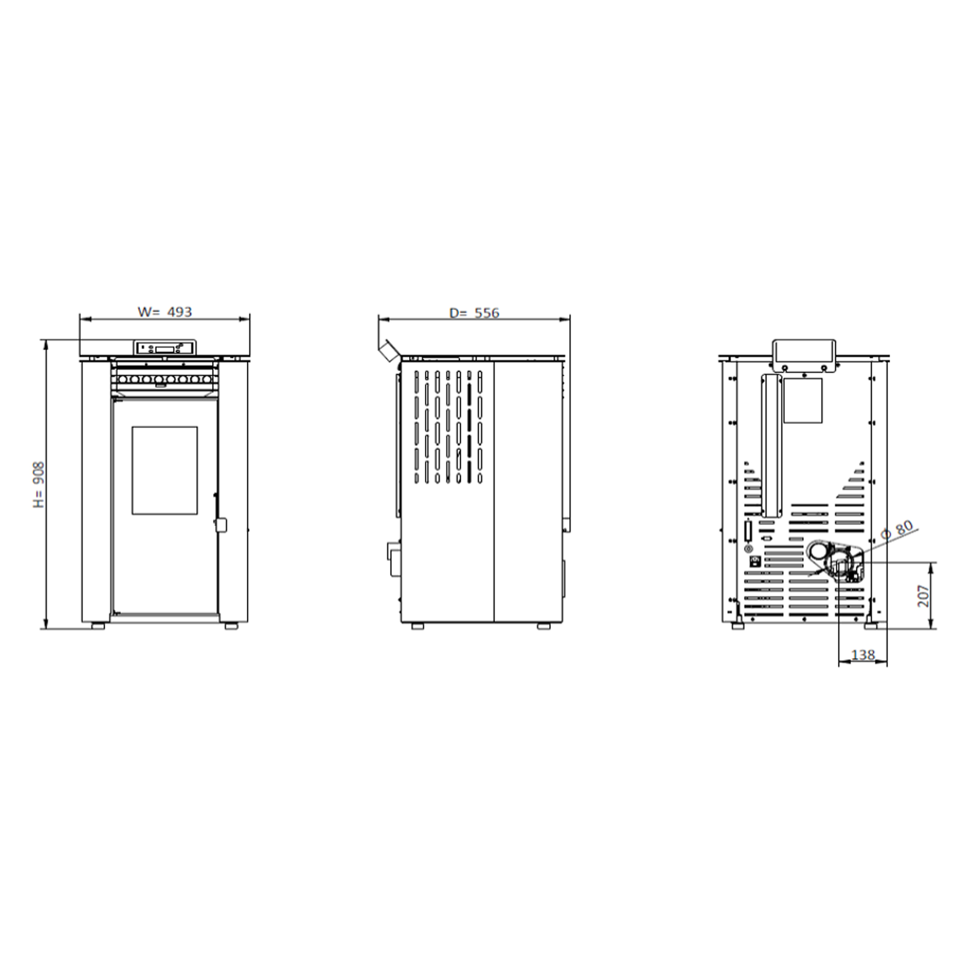 Salamandra a Pellets 8KW Fuji Oak Solzaima