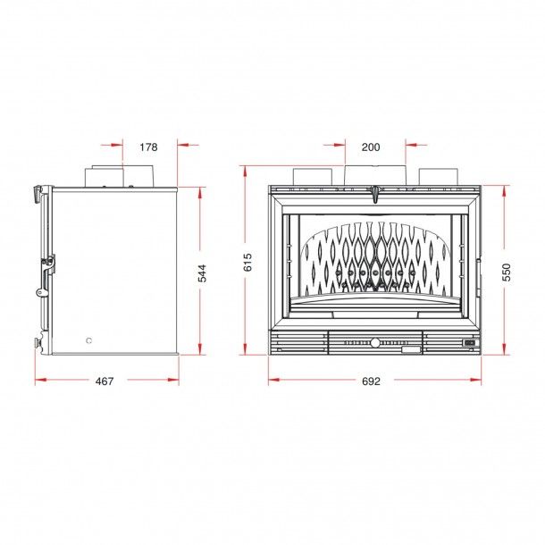 Recuperador de Calor a Lenha 10KW Insert 700 GV Invicta