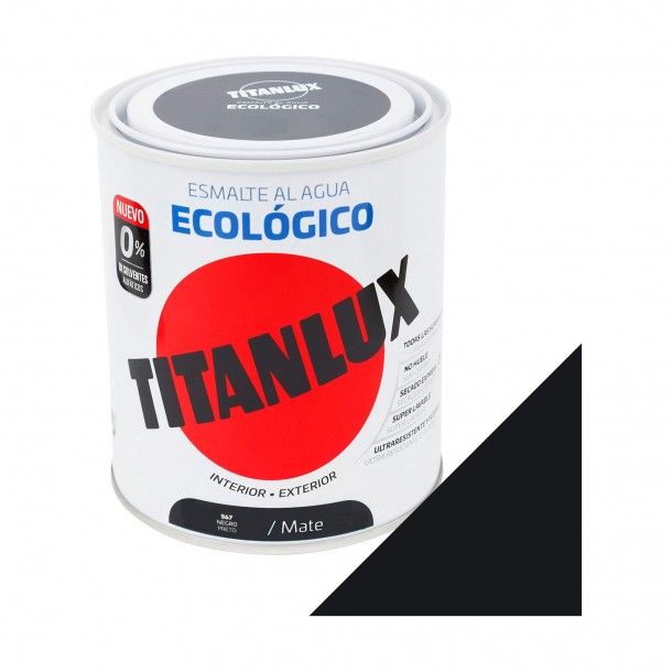 Esmalte Ecológico Base Água Mate Titanlux Preto 750ml Esmalte Ecológico Base Água Mate Titanlux Preto 750ml