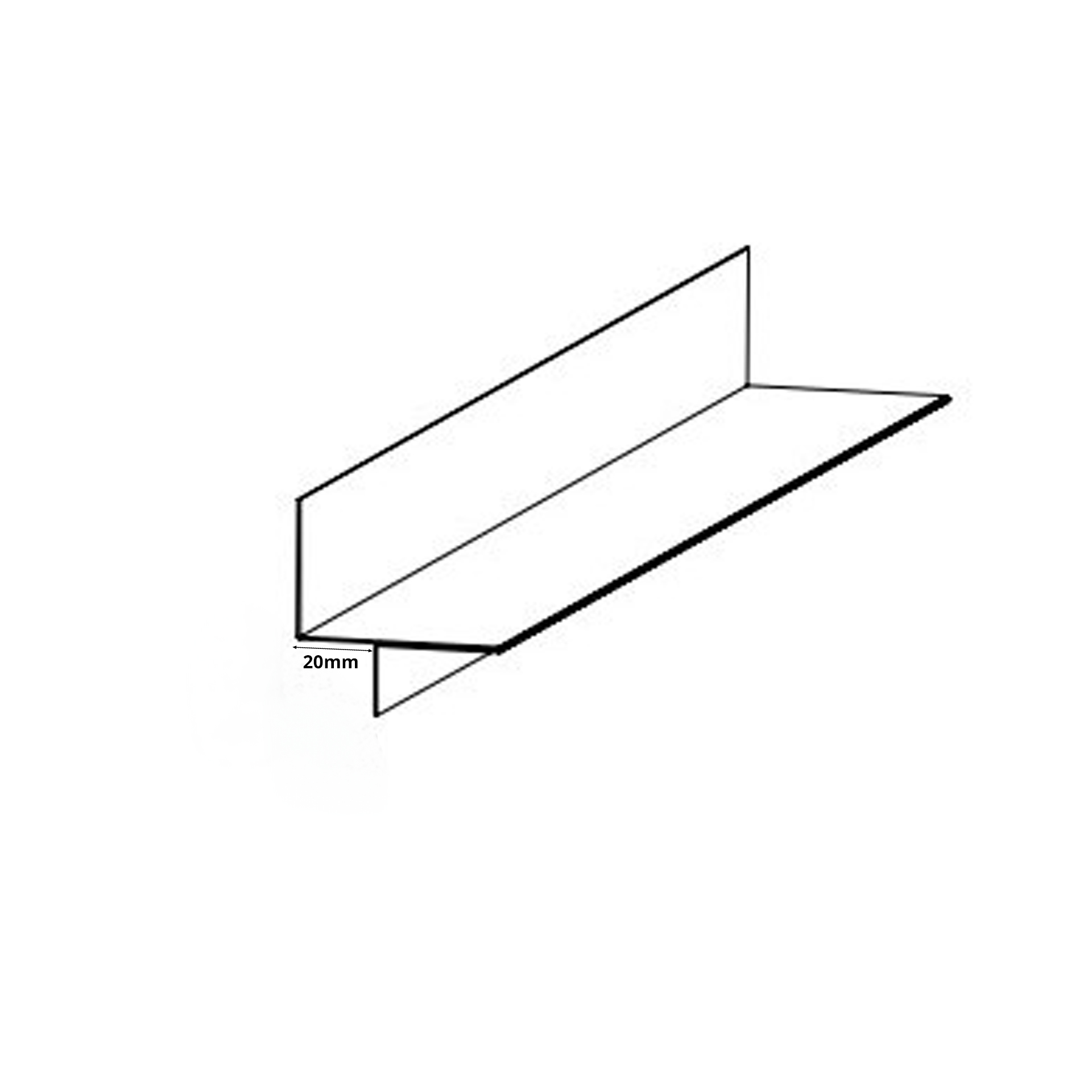 Perfil Alheta Duplo L Lacado para Gesso Cartonado 20x0,50mm 3M