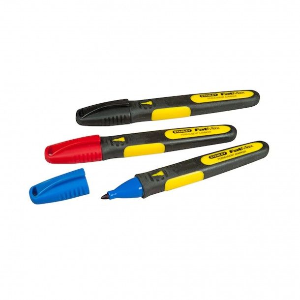 Marcadores Ponta Fina Fatmax Vermelho, Azul e Preto Stanley