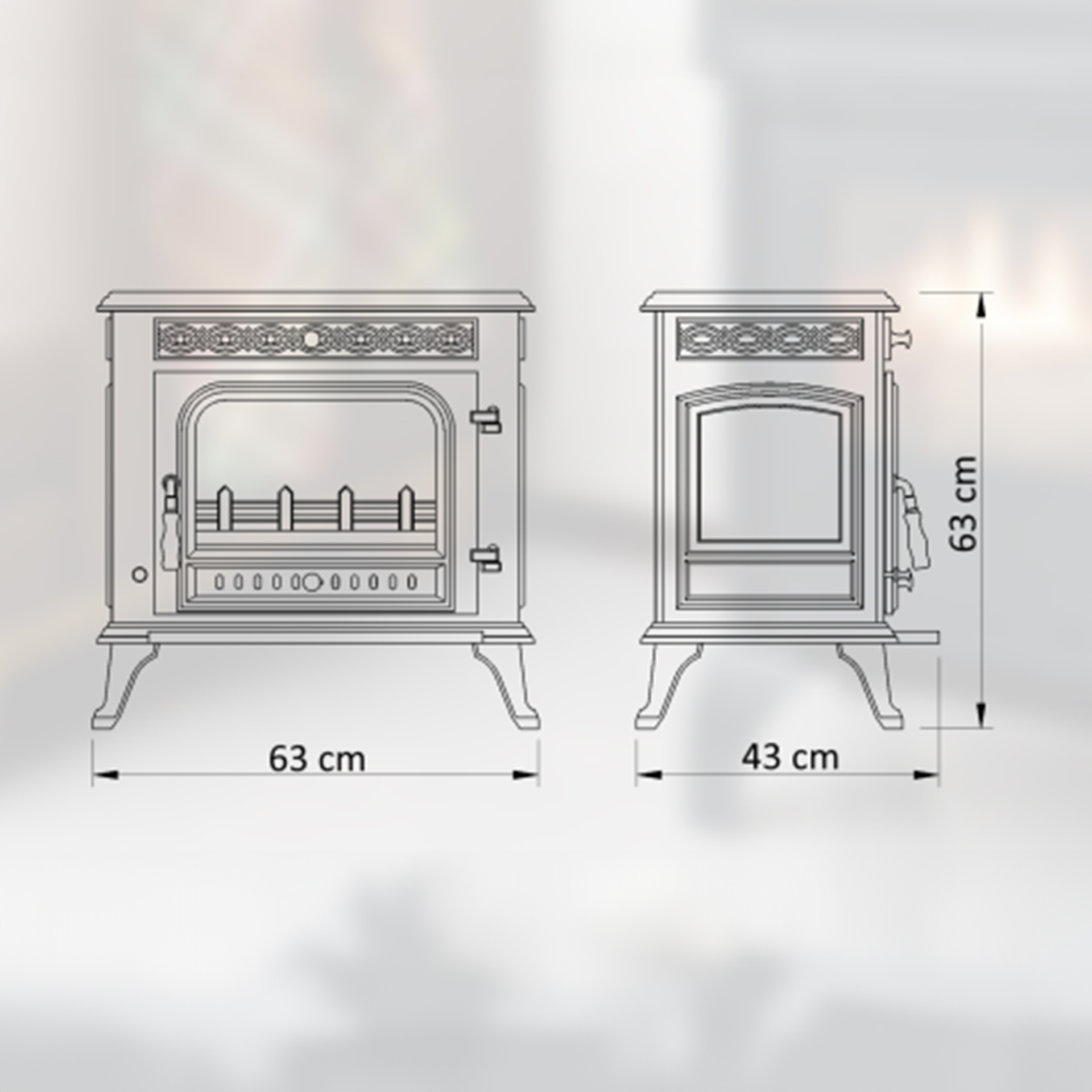 Salamandra a Lenha Ferro Fundido 9,8KW FF 48 Alpis