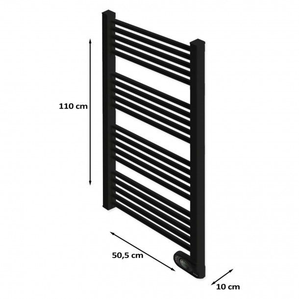 Toalheiro Elétrico 750W Preto Noor HJM Toalheiro Elétrico 750W Preto Noor HJM