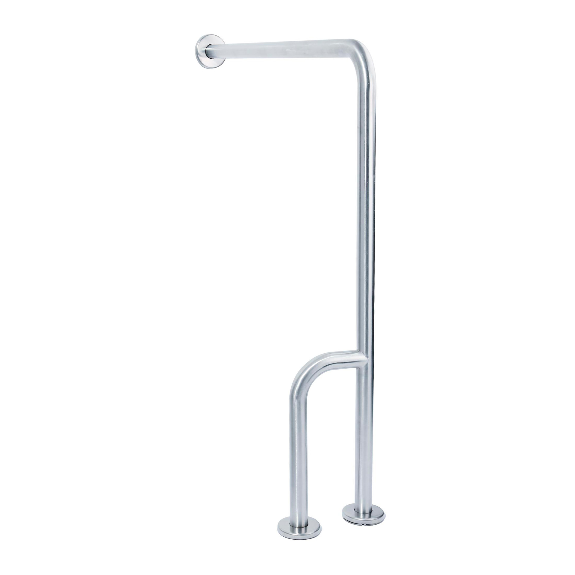 Barra de Apoio Parede e Chão 840x760mm Inox Esquerda