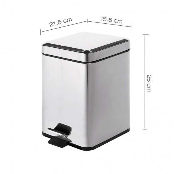 Balde de Lixo Wc 3L Argenta Cromado Gedy