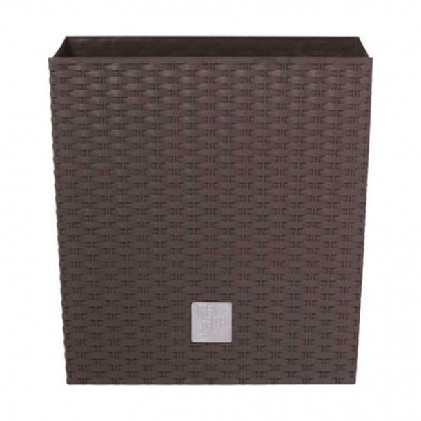 Vaso Quadrado Baixo Estilo Ratan Castanho - 17 cm Vaso Quadrado Baixo Estilo Ratan Castanho - 17 cm