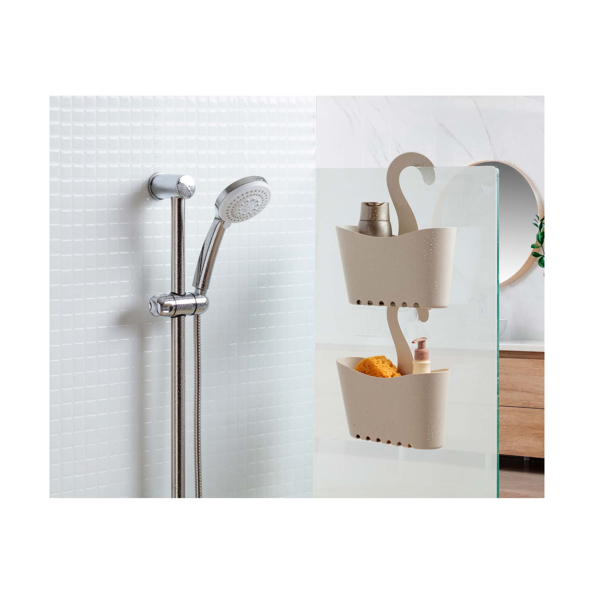 Cesto para Duche 25x9x28cm Bege Tatay