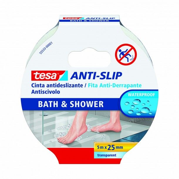 Fita Antiderrapante para Duche 25mm 5M PVC Transparente Tesa Fita Antiderrapante para Duche 25mm 5M PVC Transparente Tesa