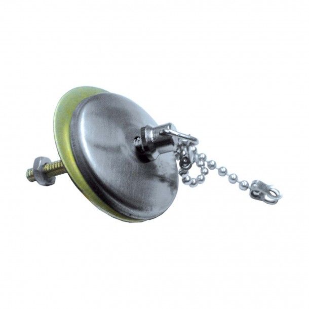 Tapa Furo para Lavat�rio com Corrente Lat�o Cromado