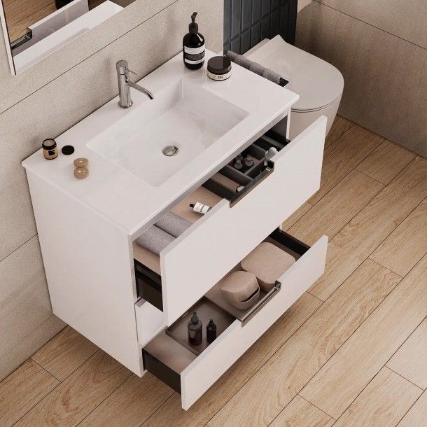 Móvel Casa de Banho Dedicato com Lavatório 80x73x45cm Branco Banhoazis Móvel Casa de Banho Dedicato com Lavatório 80x73x45cm Branco Banhoazis