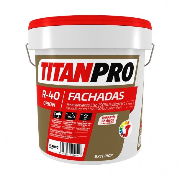 Revestimento 100% Acrlico R40 Branco 1L Titan Pro