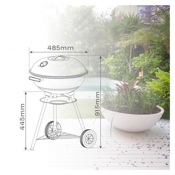 Churrasqueira Porttil a Carvo 91,5x48,5cm Garsaco