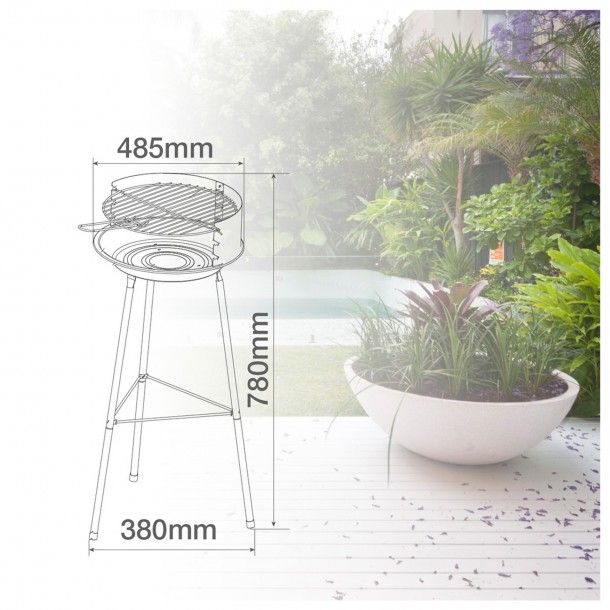 Churrasqueira Porttil a Carvo 78x48,5cm Garsaco