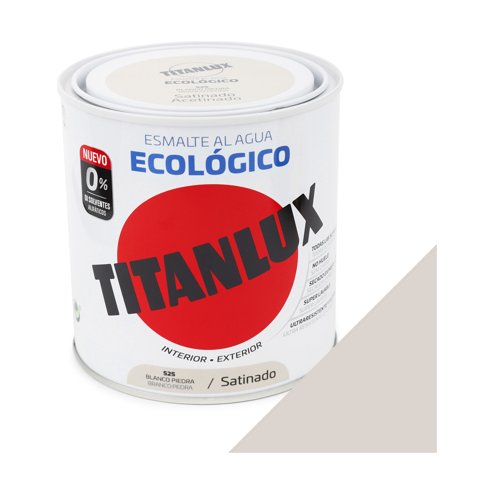 Esmalte Ecológico Base Água Acetinado Titanlux Branco Pedra 250ml