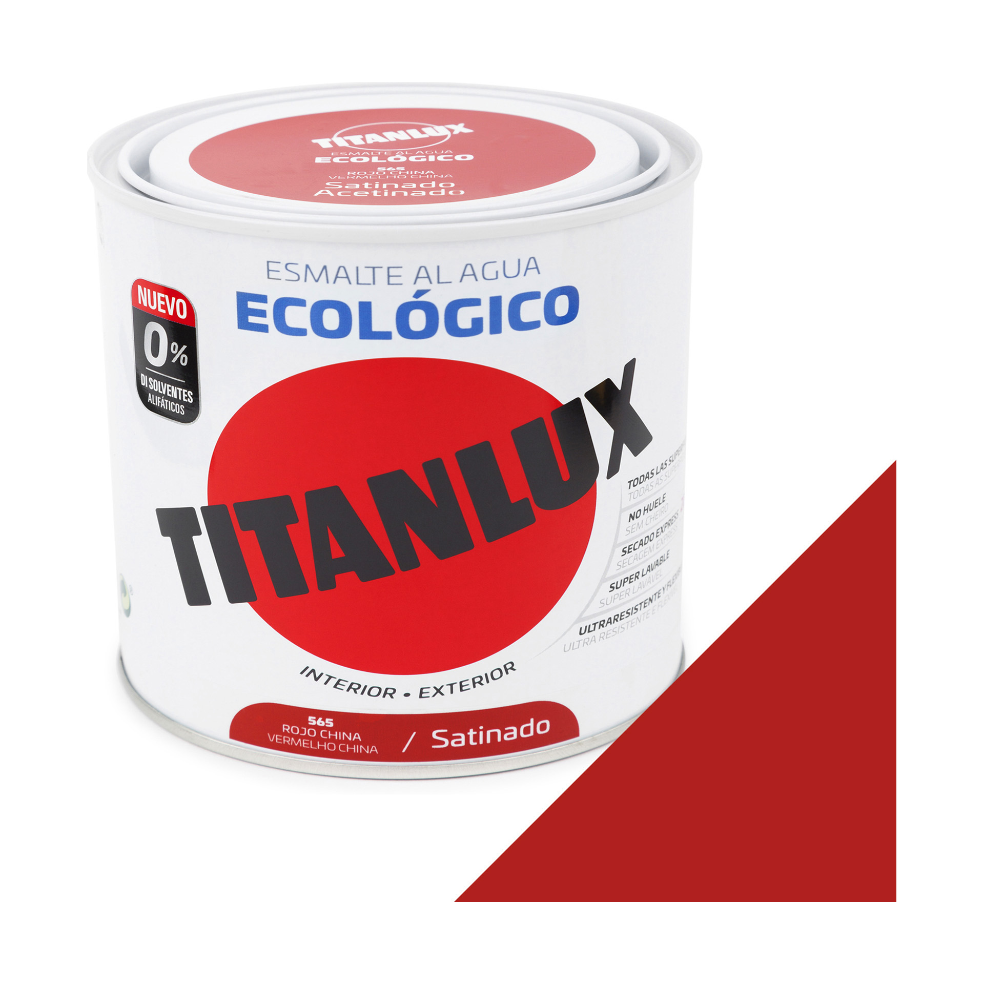 Esmalte Ecológico Base Água Acetinado Titanlux Vermelho China 250ml
