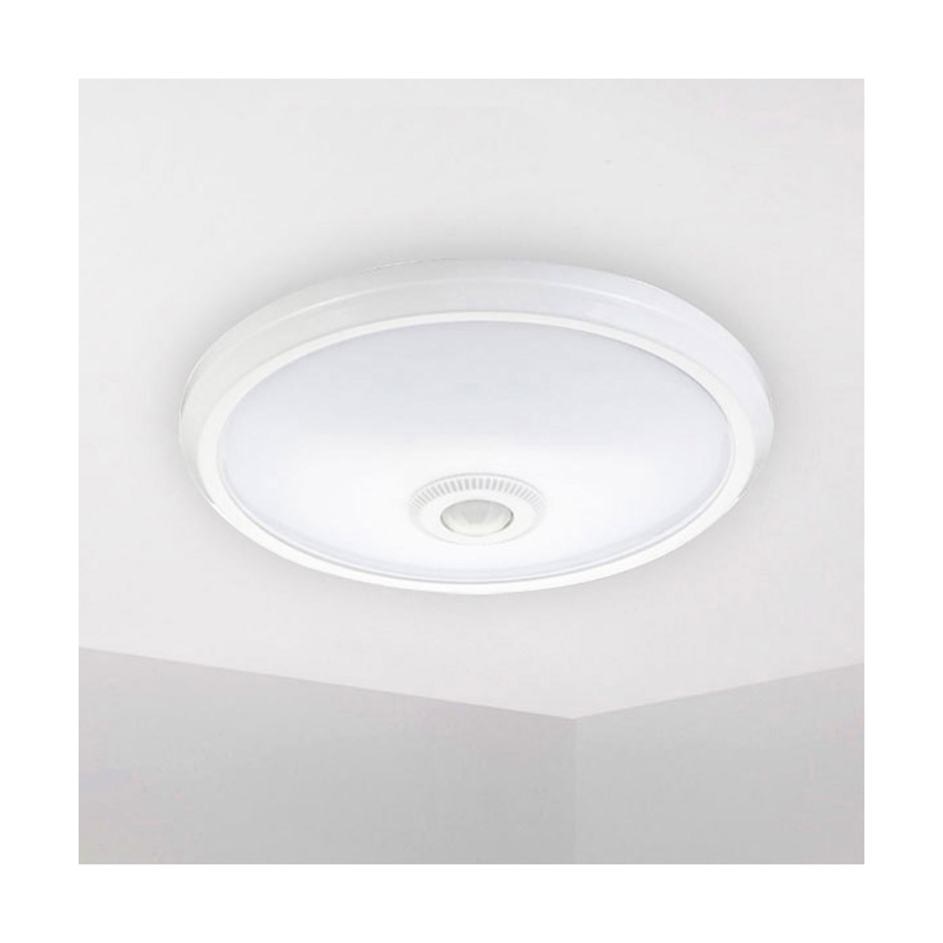 Candeeiro de Teto Plafon LED Redondo com Sensor Infravermelho 6500K