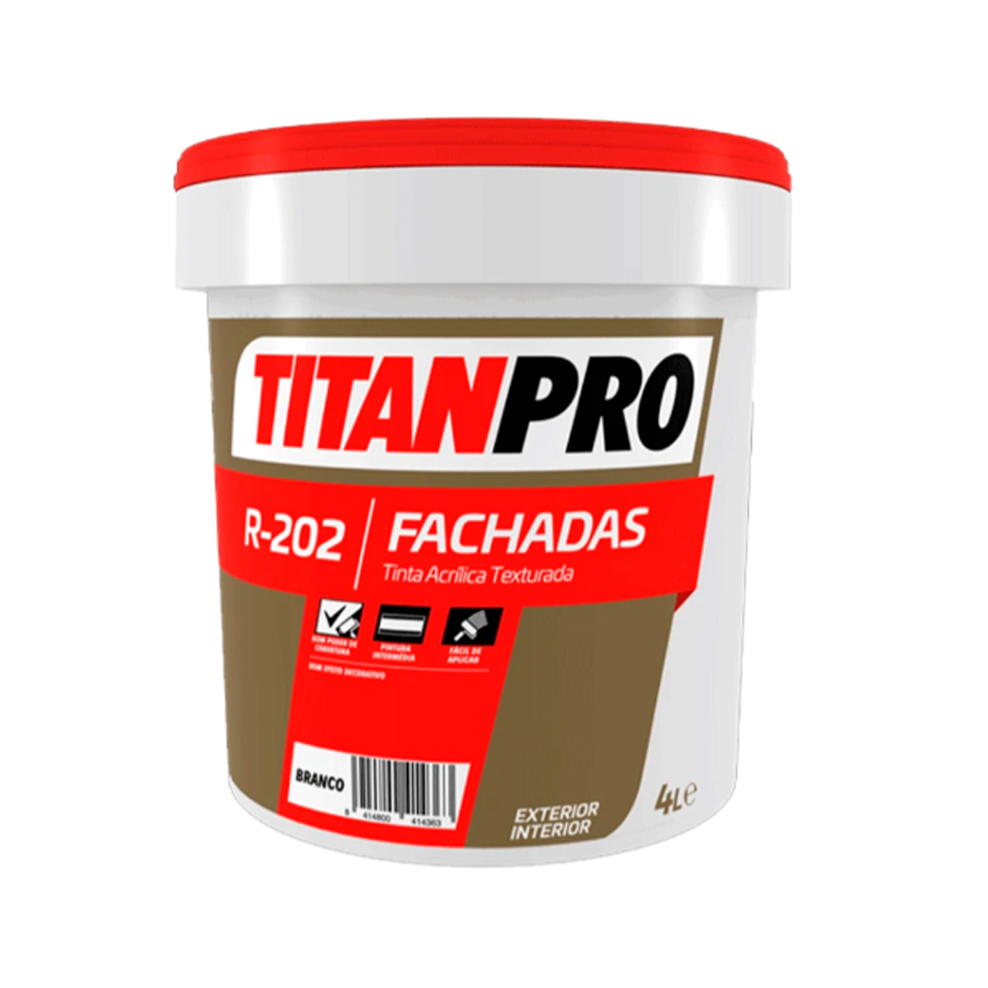 Tinta Acrílica Texturada R202 Branca 15L Titan Pro