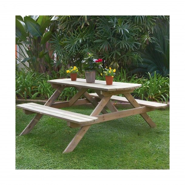 Mesa de Madeira com Bancos 1,72M Catral