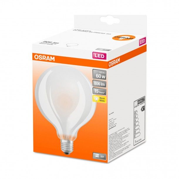 L�mpada LED Osram Vidro Classic Globe 95 E27 2700K