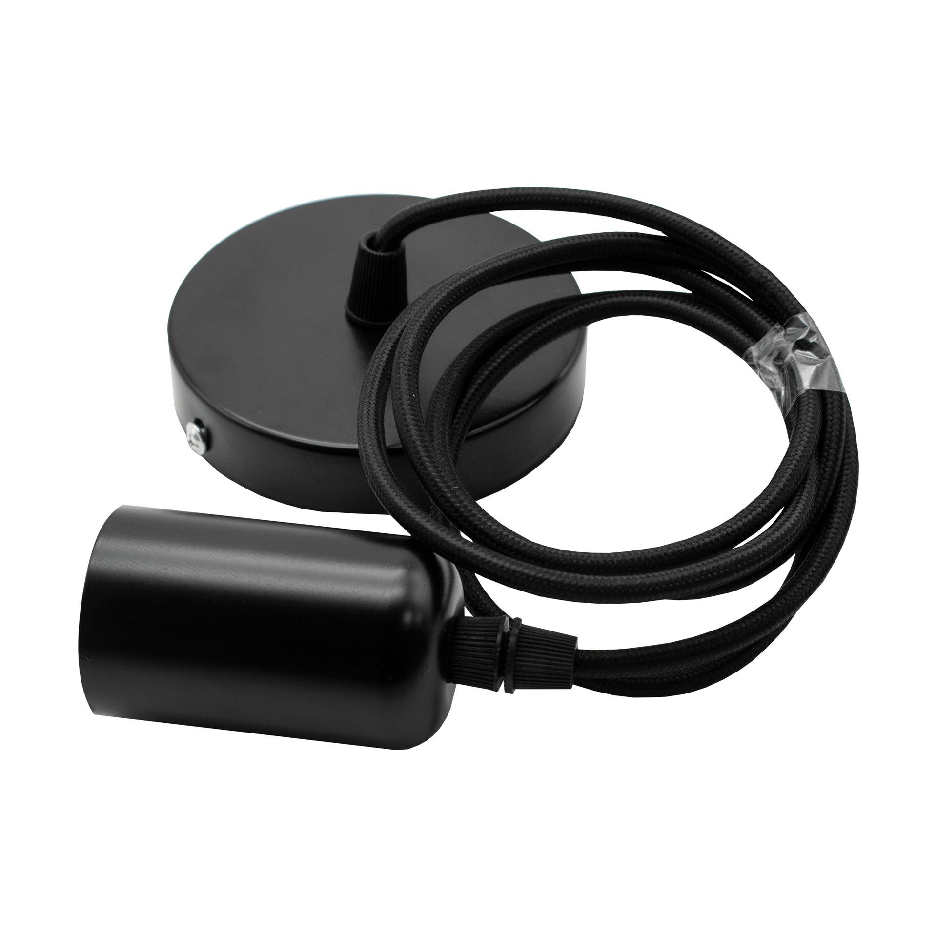 Cabo de Suspensão para Lâmpada com Casquilho E27 Preto Mate