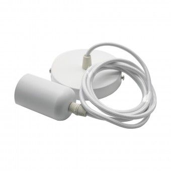 Cabo para Suspens�o de L�mpada com Casquilho E27 Branco Mate