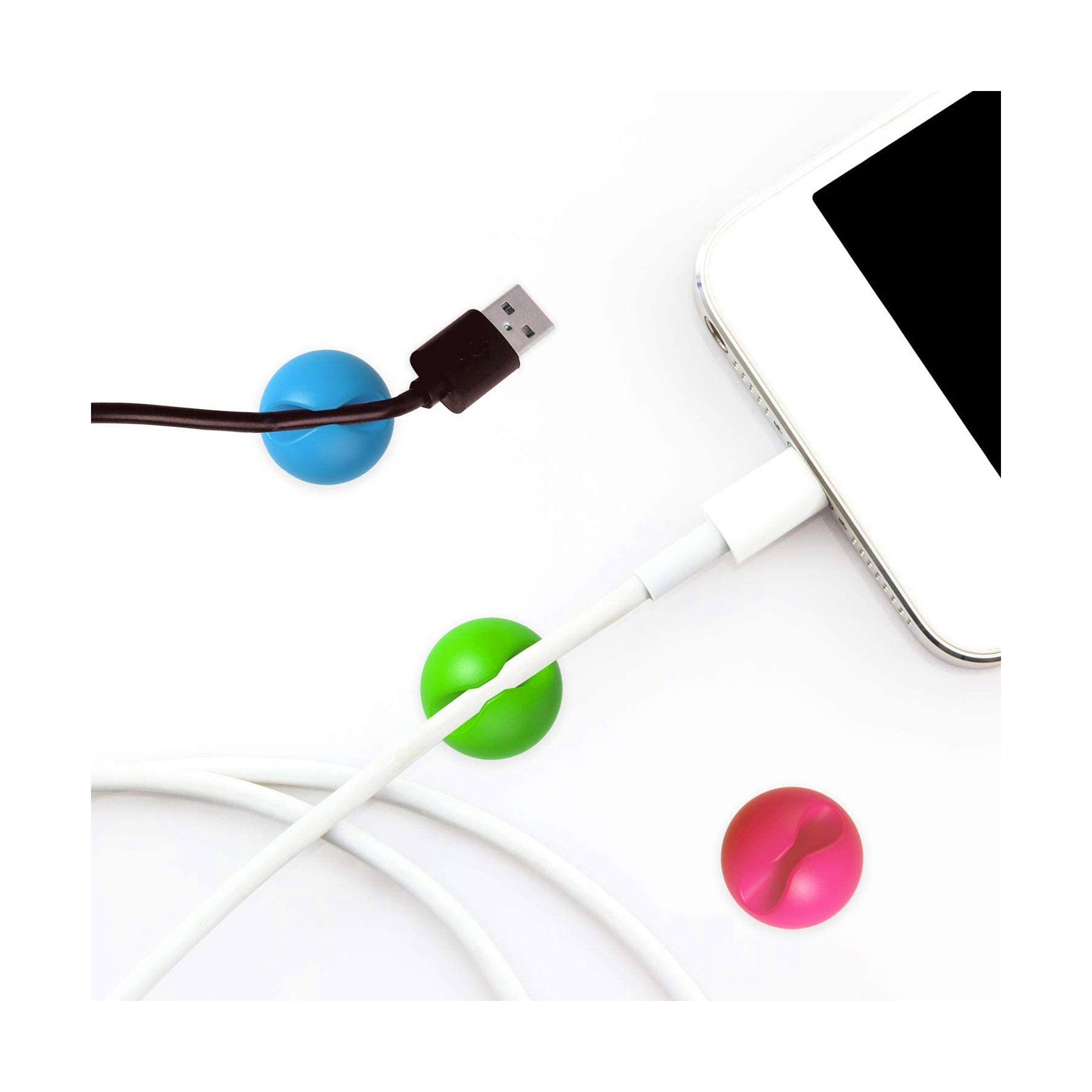 Organizador de Cabos Adesivo - Kit de 6