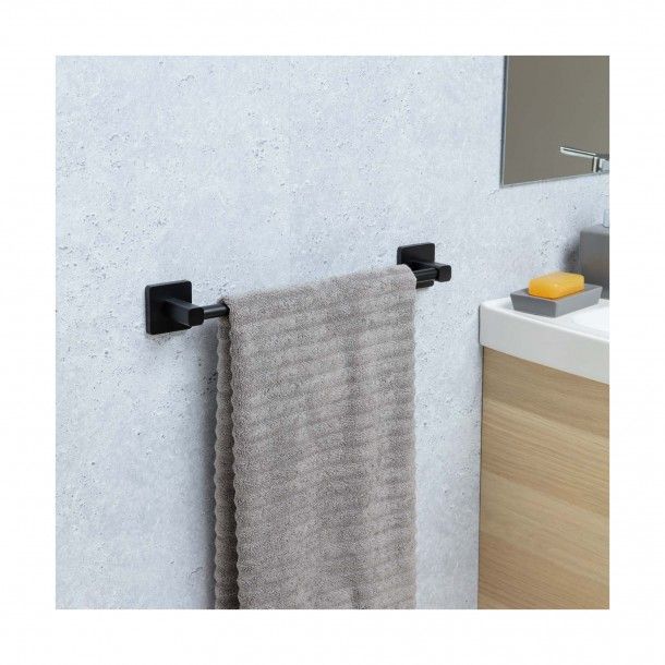 Toalheiro Nero 50cm Inox Preto Tatay