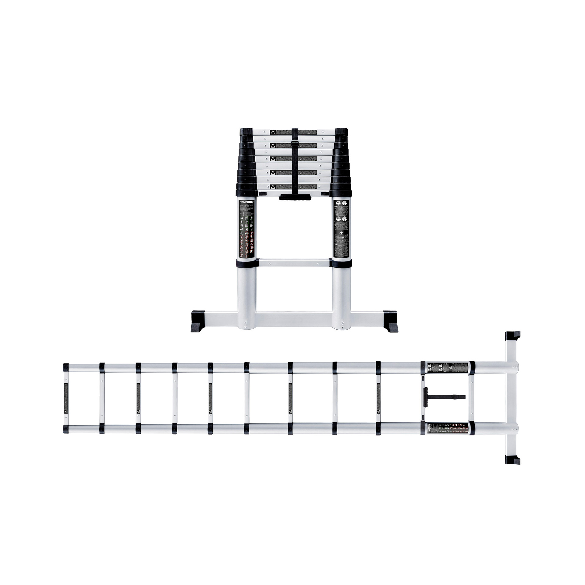 Escada Extensível Telescópica 10 Degraus 3,20M WK700140 Werku