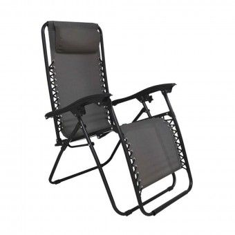 Espreguiadeira Dobrvel Tumbona Cinza 64x177x113cm