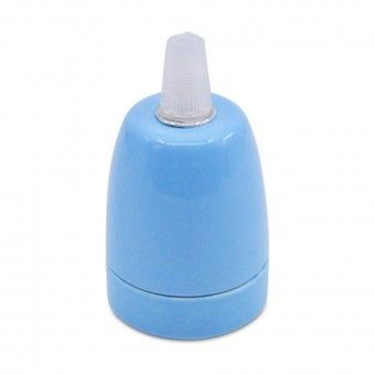 Casquilho de Porcelana para L�mpada E27 Azul