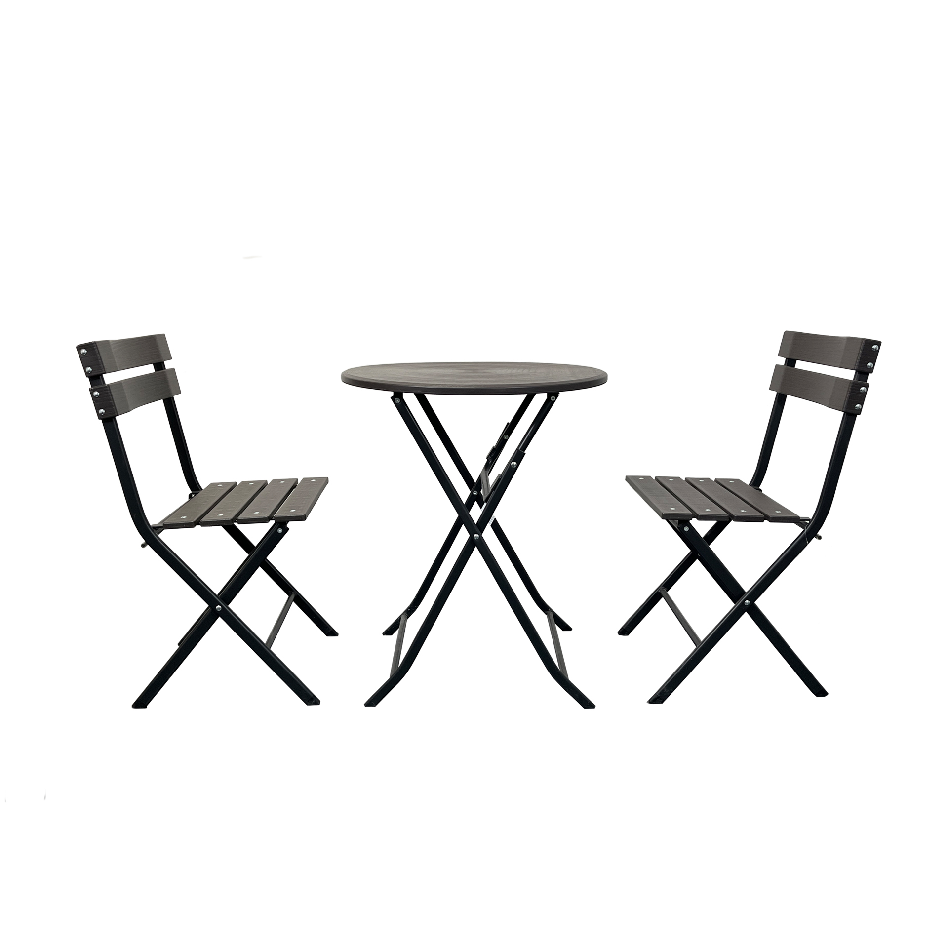 Conjunto Mesa Redonda 60cm e 2 Cadeiras Jardim