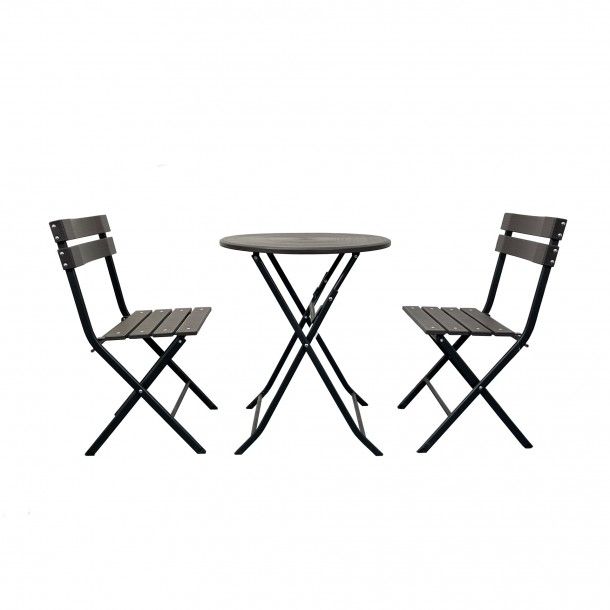 Conjunto Mesa Redonda 60cm e 2 Cadeiras Jardim
