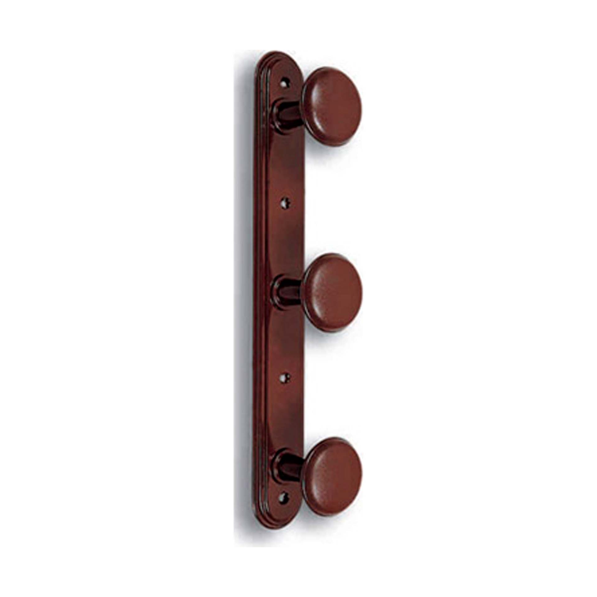 Cabide de Parede 3 Suportes Bola 330x40x60mm Aço Castanho Jaben