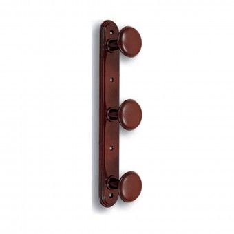 Cabide de Parede 3 Suportes Bola 330x40x60mm A�o Castanho Jaben