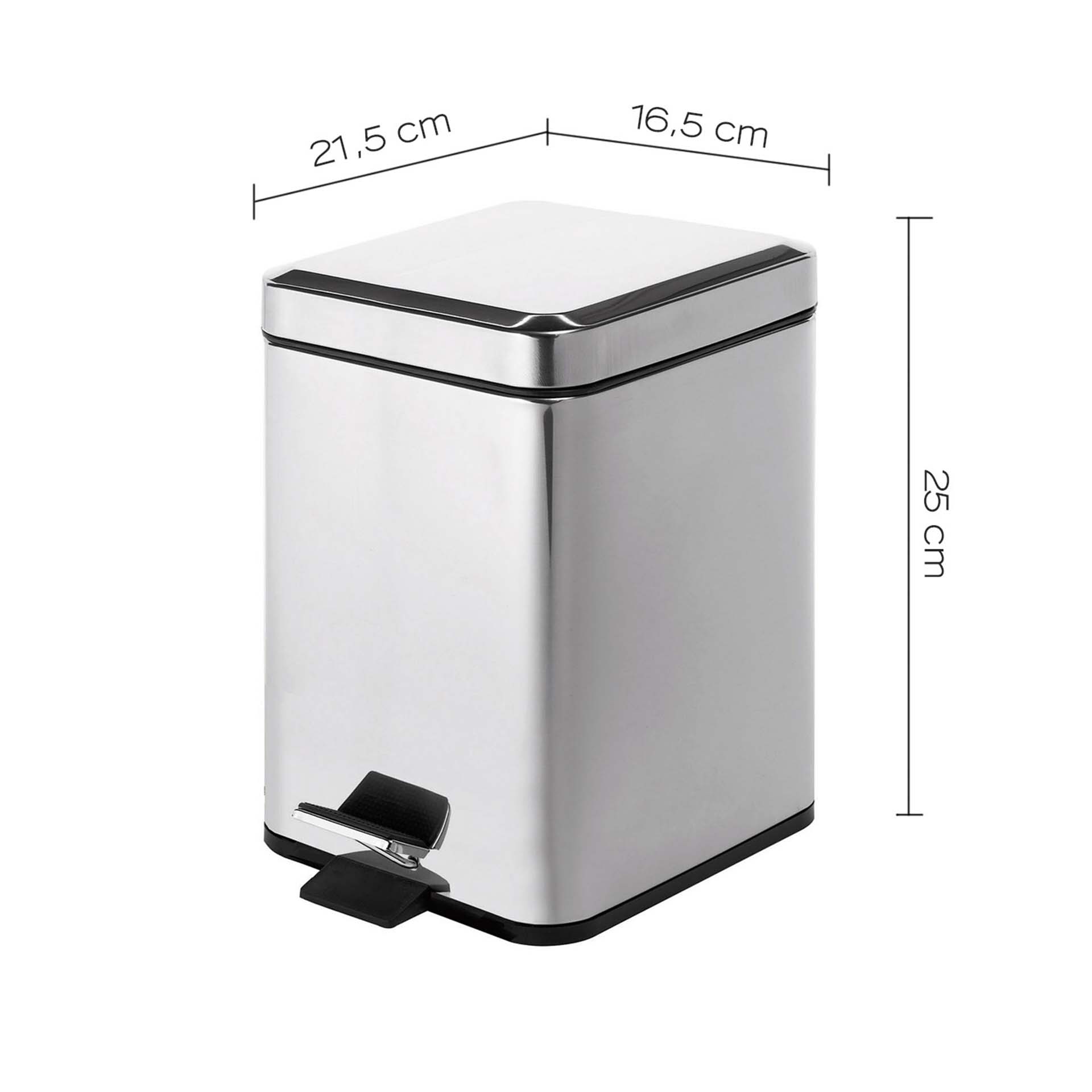 Balde de Lixo Wc 3L Argenta Cromado Gedy