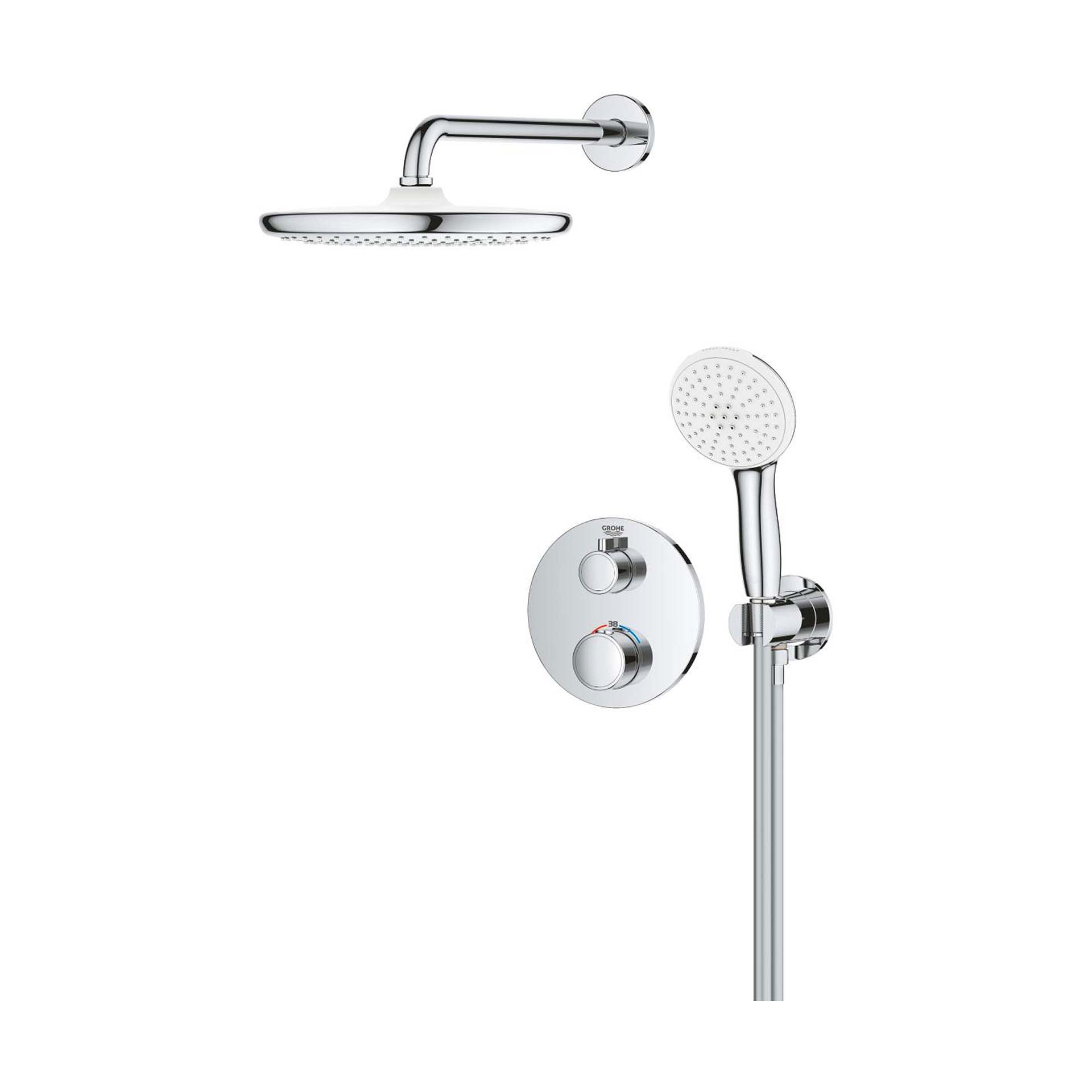 Conjunto de Duche com Torneira Termostática e Chuveiro de Mão 2 Jatos Grohe
