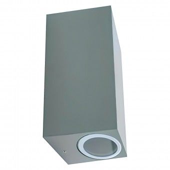 Aplique LED Saliente Retangular IP54 2XGU10 Cinza Maxled