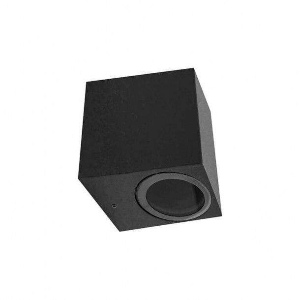 Aplique de Parede LED Saliente Quadrado IP54 Preto 1XGU10 Maxled