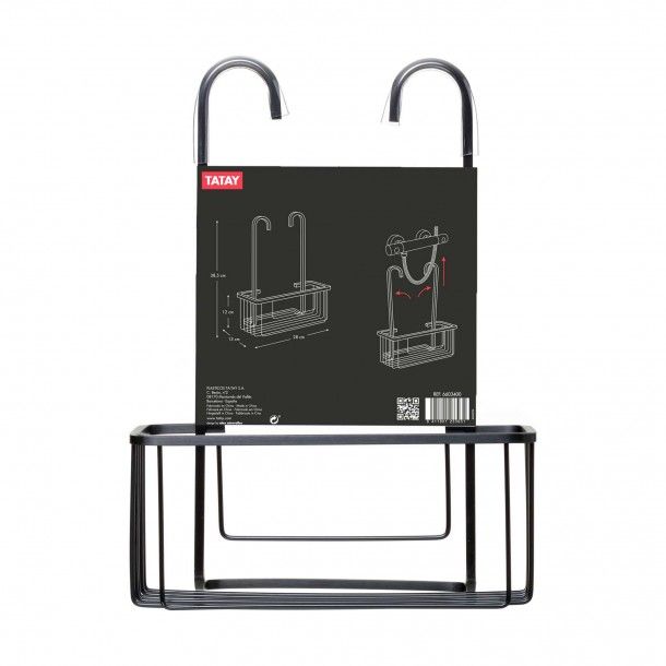 Cesto para Duche 38.5x28x12.80cm Alumínio Preto Tatay Cesto para Duche 38.5x28x12.80cm Alumínio Preto Tatay