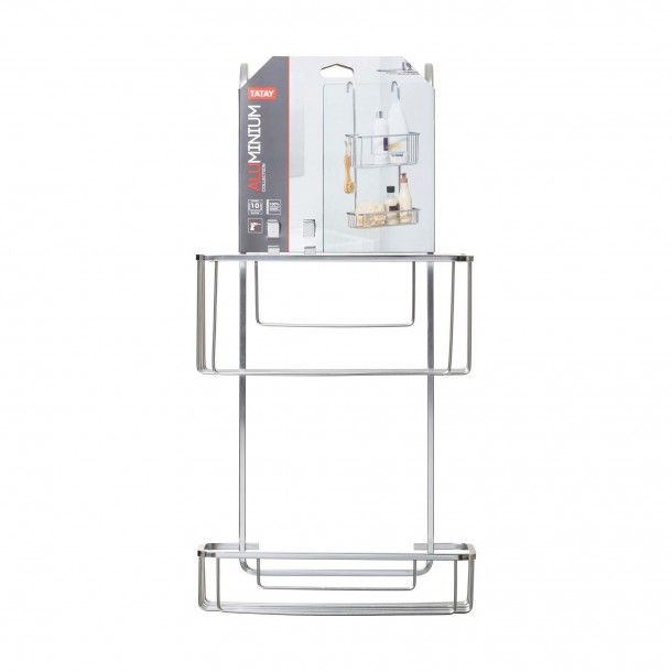 Cesto para Duche com 2 Prateleiras 56x28x15.50cm Alumínio Tatay Cesto para Duche com 2 Prateleiras 56x28x15.50cm Alumínio Tatay