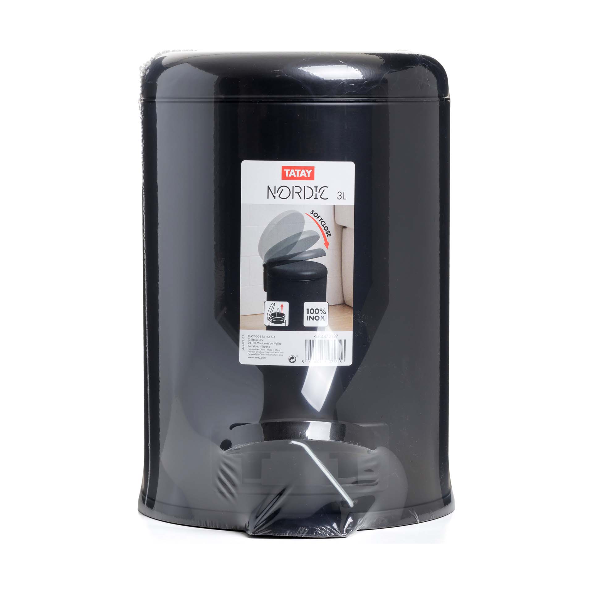 Balde de Lixo WC Nordic Preto 3L Tatay