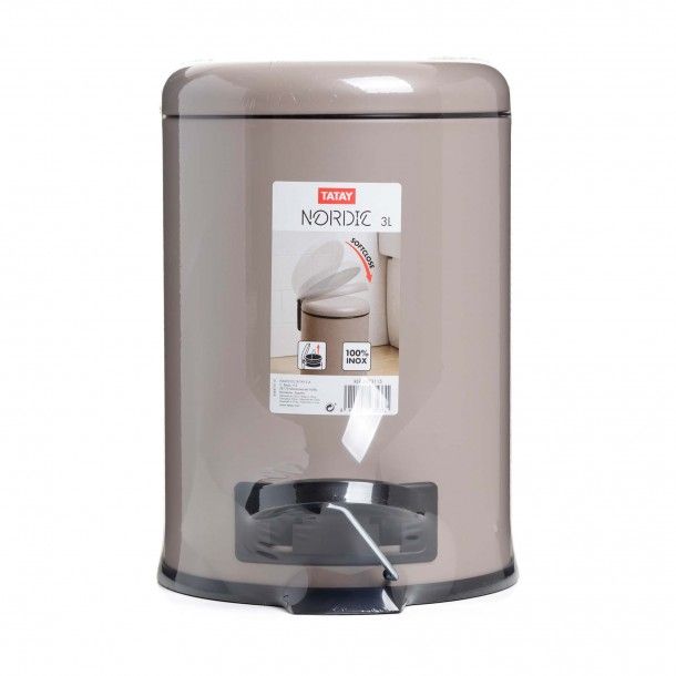 Balde de Lixo WC Nordic Taupe 3L Tatay Balde de Lixo WC Nordic Taupe 3L Tatay