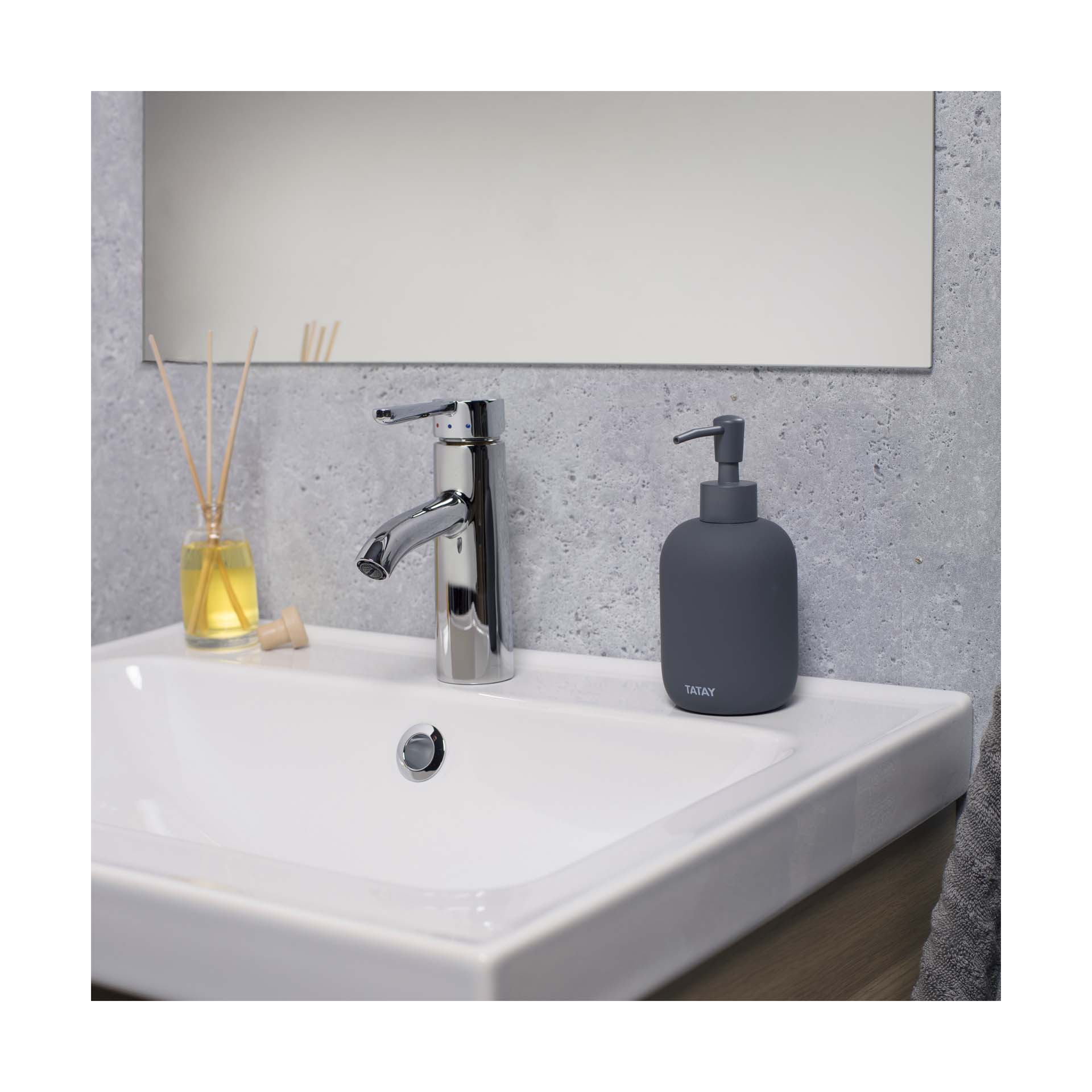 Doseador de Sabão Líquido Soft Cinza Tatay