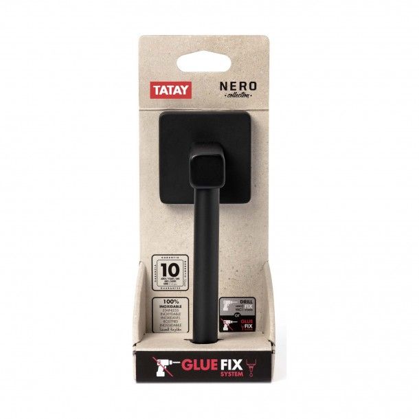 Porta-Rolos Simples Nero Inox Preto Tatay