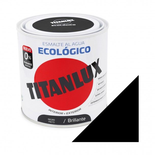 Esmalte Ecológico Base Água Brilhante Titanlux Preto 250ml Esmalte Ecológico Base Água Brilhante Titanlux Preto 250ml