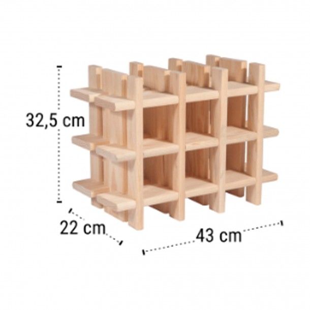 Garrafeira de 9 Garrafas 430x325x220mm Madeira Astigarraga