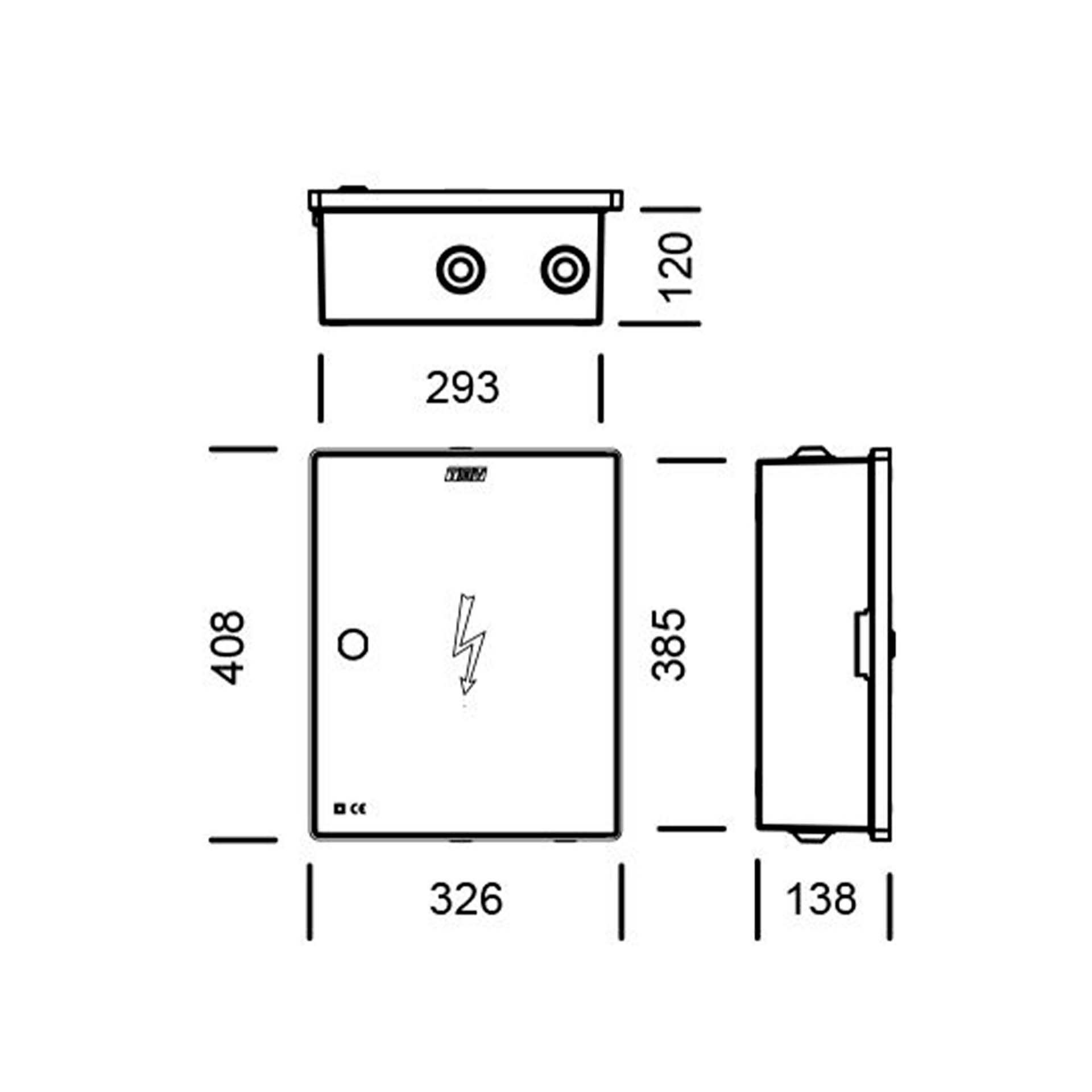 Portinhola Equipada Trifásica com 3 Bucins M42 3 Interruptores ISF 1 Base Neutro TEV